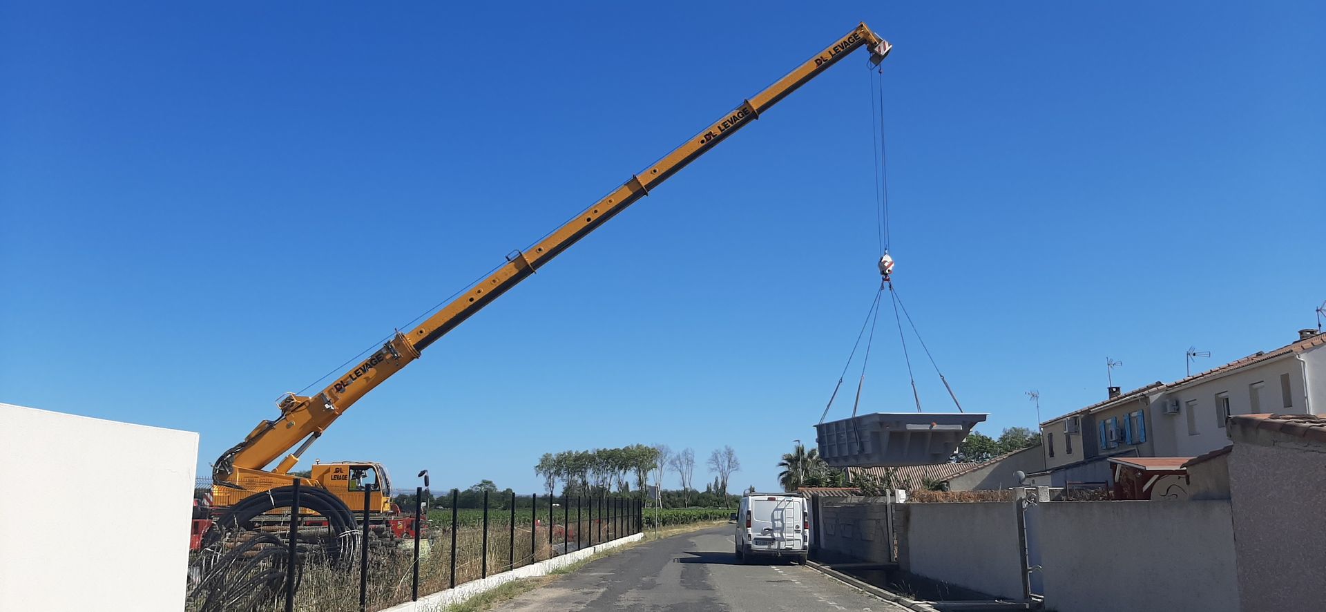 Services de levage de benne de chantier