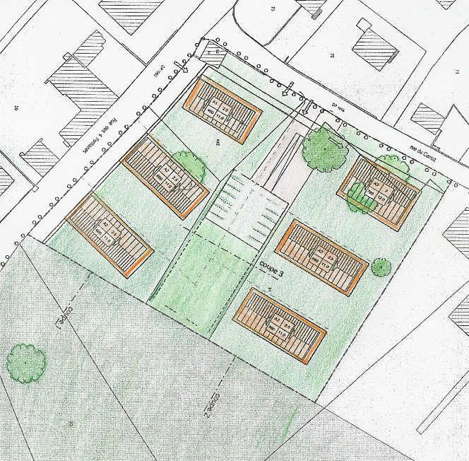 Vente 12 villas contiguës 7 pièces et 6 appartements 3,5 à 5 pièces , à la Rippe