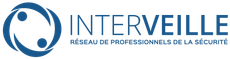 Un logo bleu et blanc pour une entreprise appelée interveille