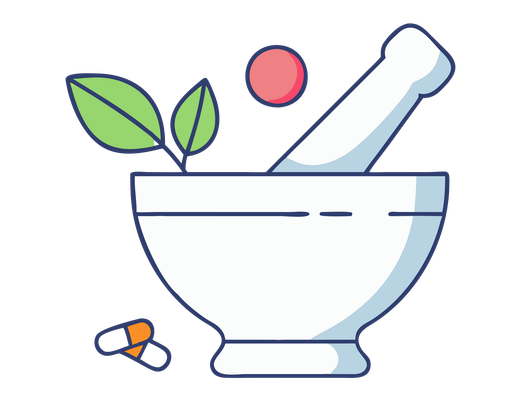 Illustration d'un mortier avec un pilon