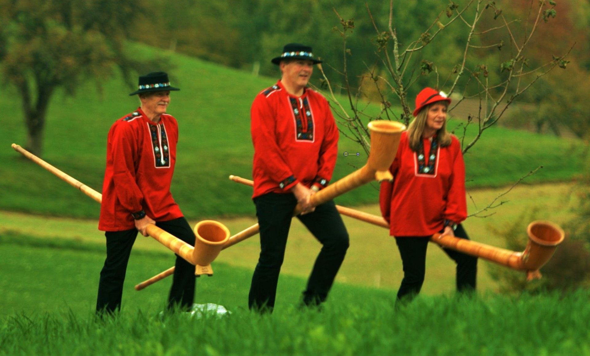 Ausritt mit drei Alphörnern - Musikhaus Lüthy