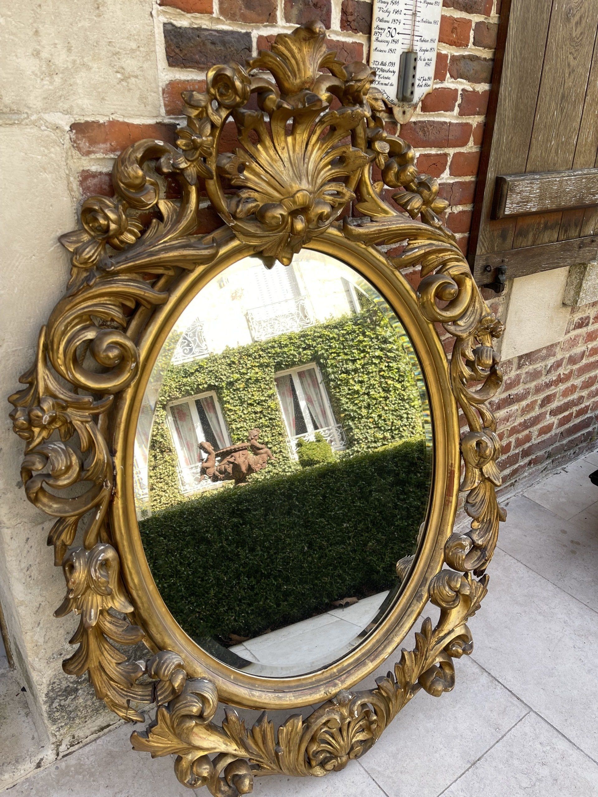 GRANDE GLACE OVALE STYLE LOUIS XV