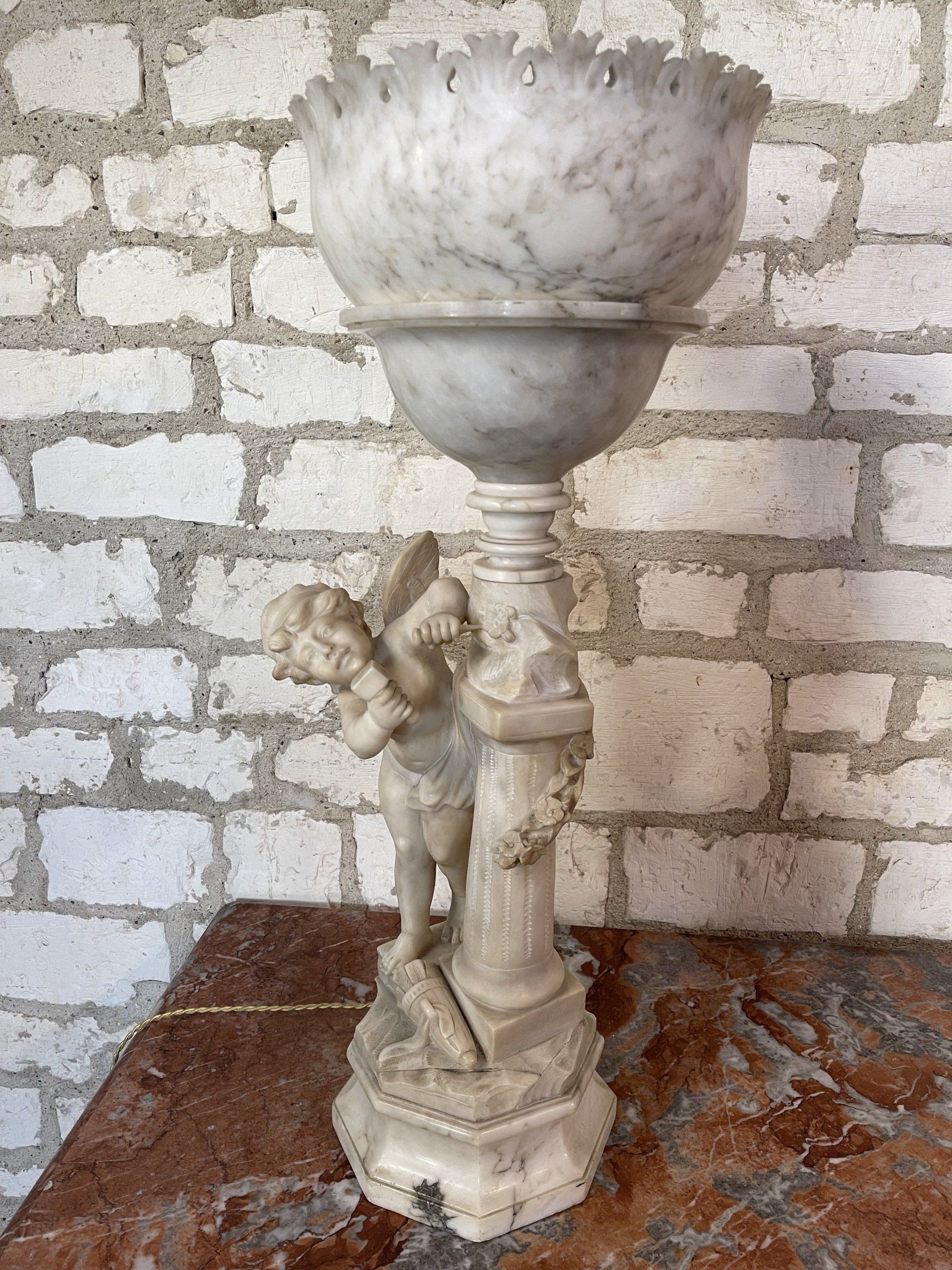 LAMPE EN ALBATRE NAPOLEON III