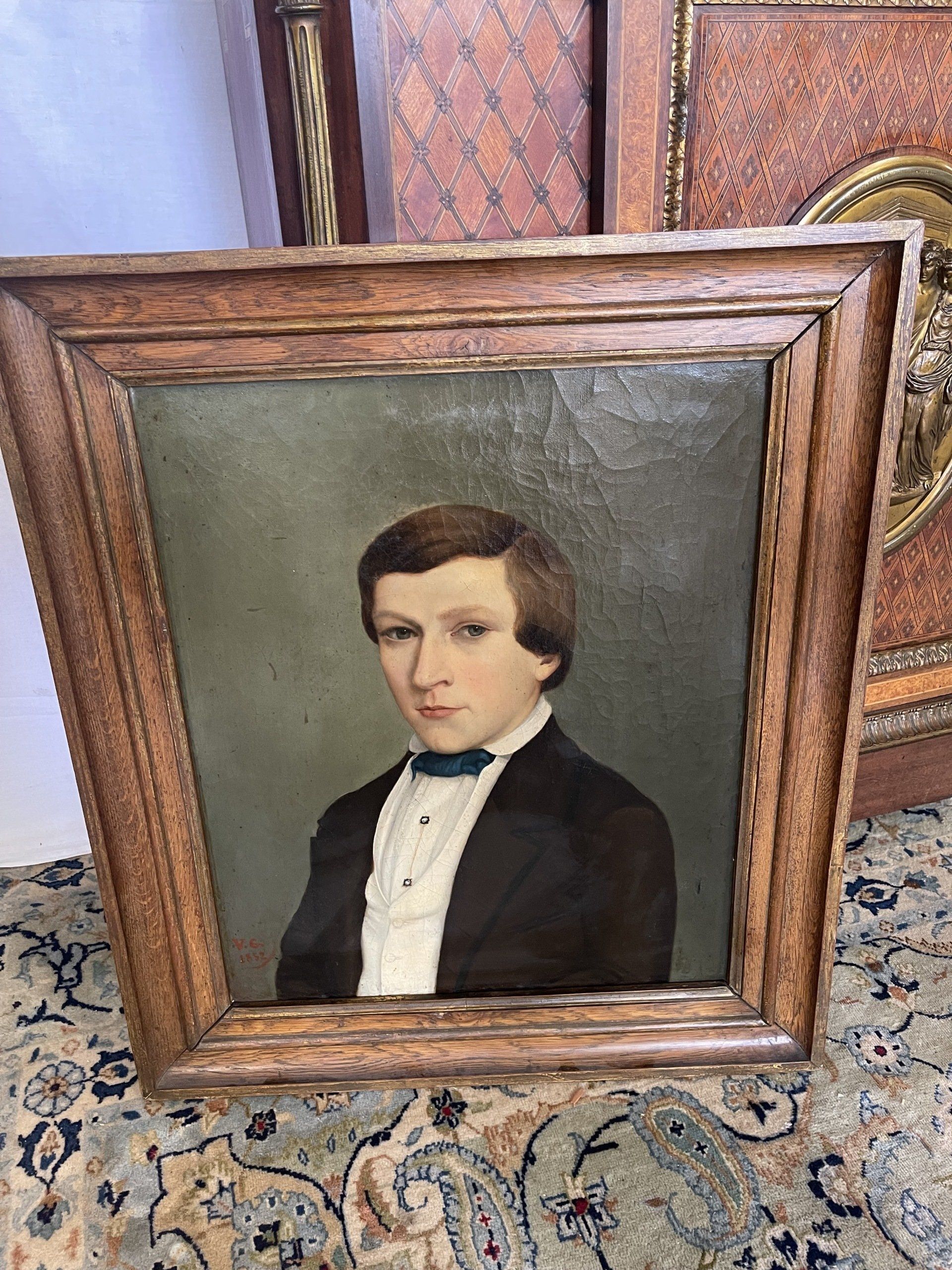 HUILE SUR TOILE PORTRAIT D'HOMME