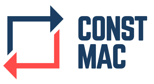 Const Mac -logo, jossa on sininen ja punainen neli&ouml;nmuotoinen nuolikuvake ja laivastonsininen teksti