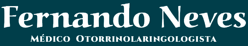 Fernando Neves text, Médico Otorrinolaringologista, in white font on a teal background.