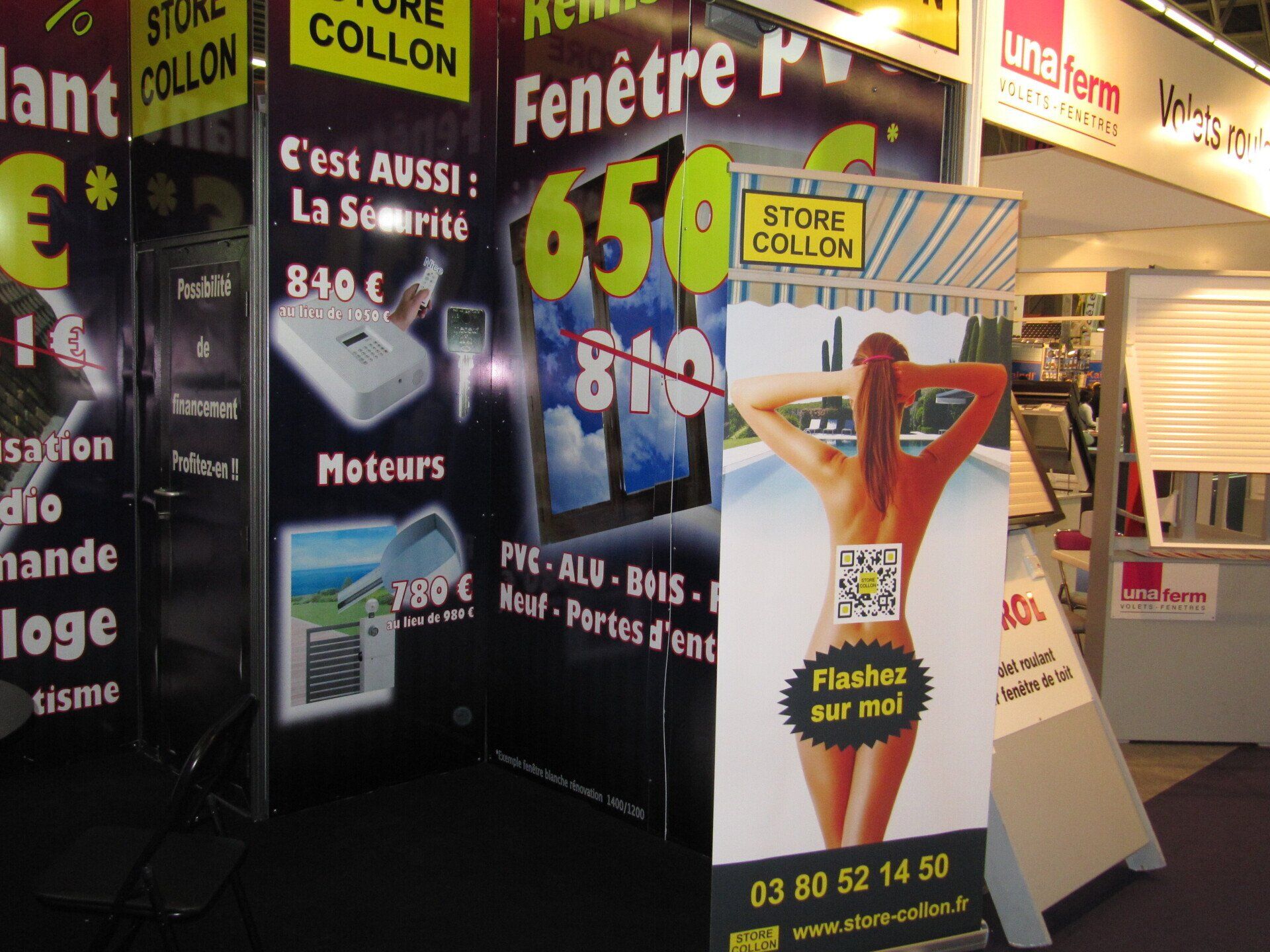 Promotion sur le stand des stores Collon