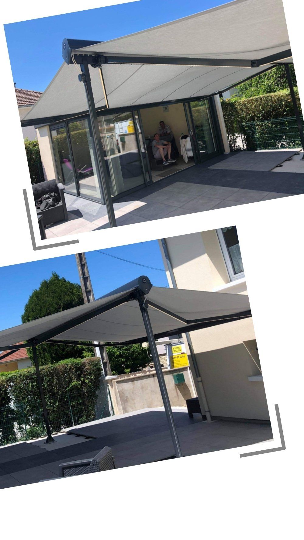 Stores à double pente montage photo