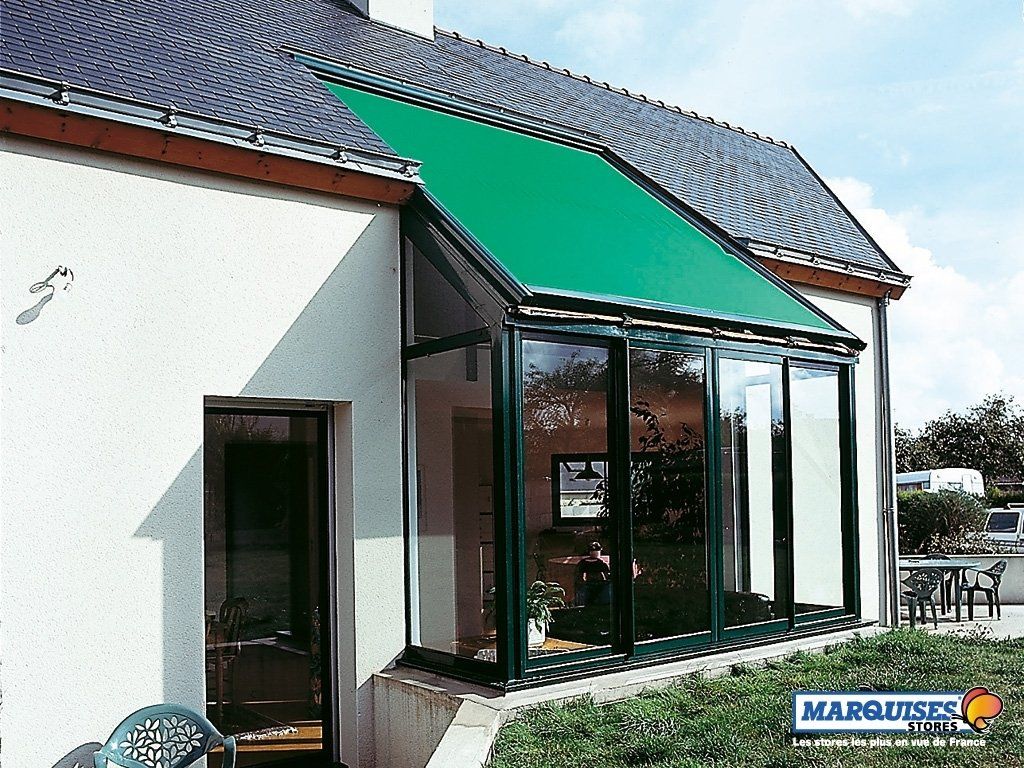 Store de véranda vert foncé