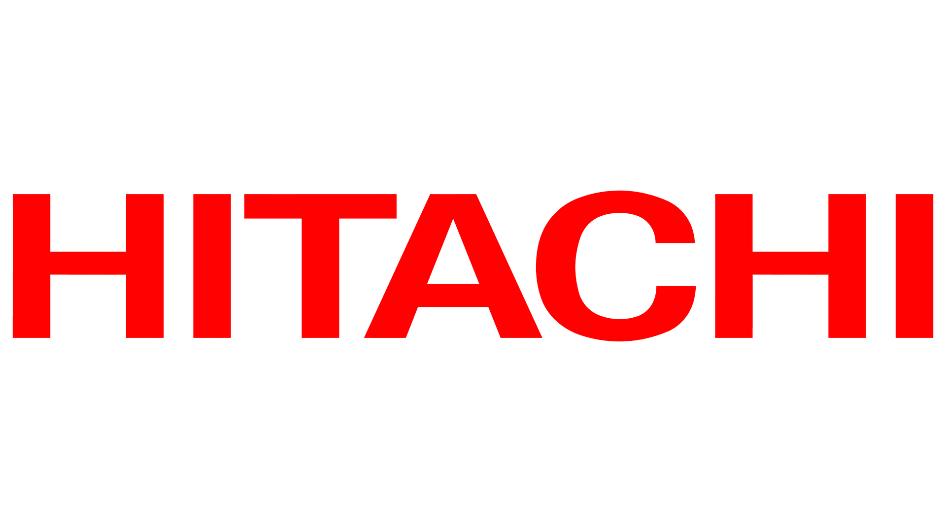 Logo Hitachi rouge sur fond blanc