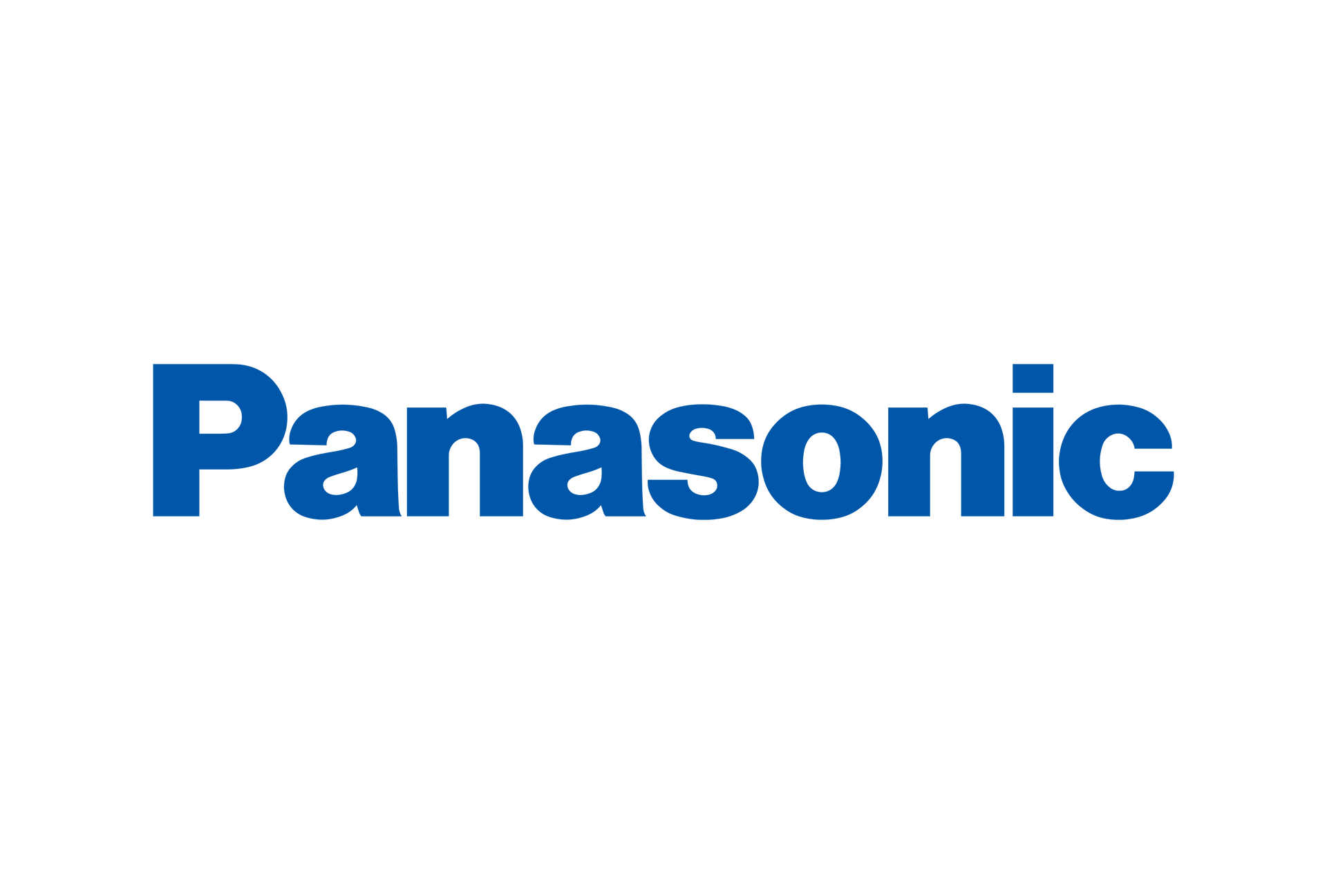 Logo Panasonic en bleu sur fond blanc