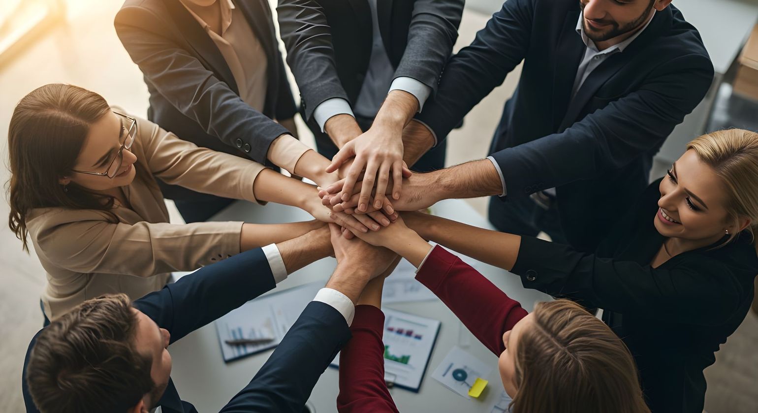 Des personnes se tiennent la main dans une collectivité ou une association