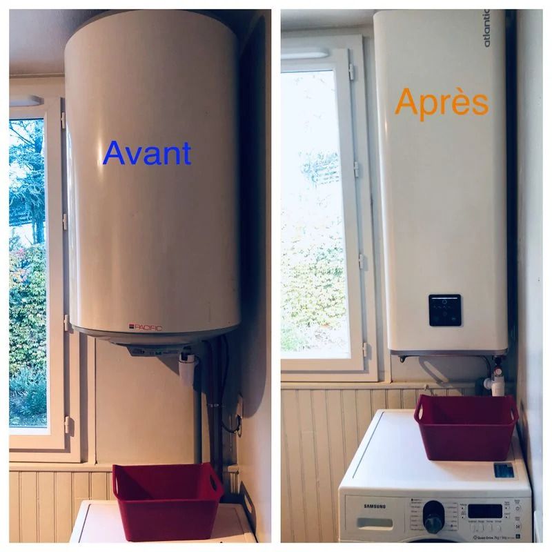 Avant et après remplacement de chauffe-eau