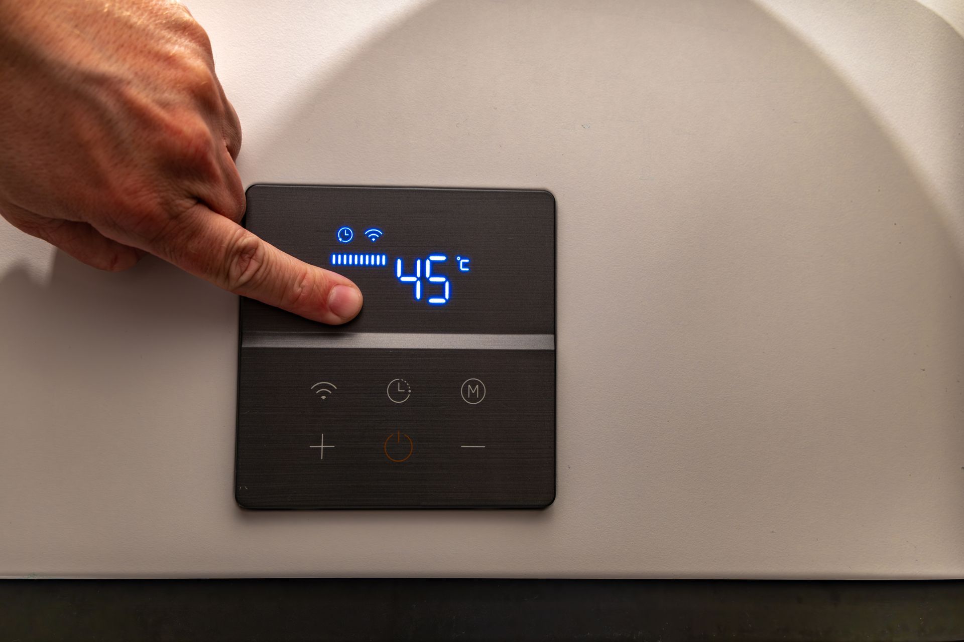 Écran tactile d'un chauffe-eau