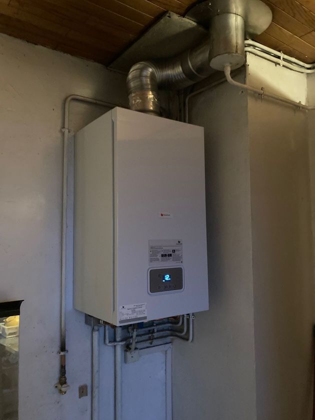 Chaudière au gaz blanche