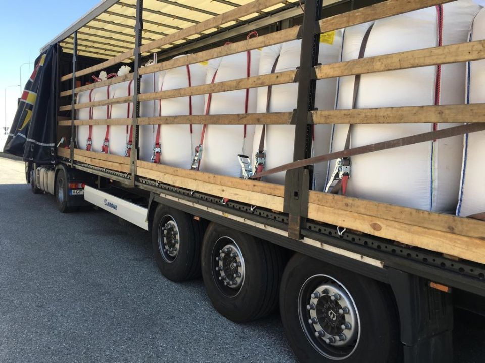 truck filled with rice