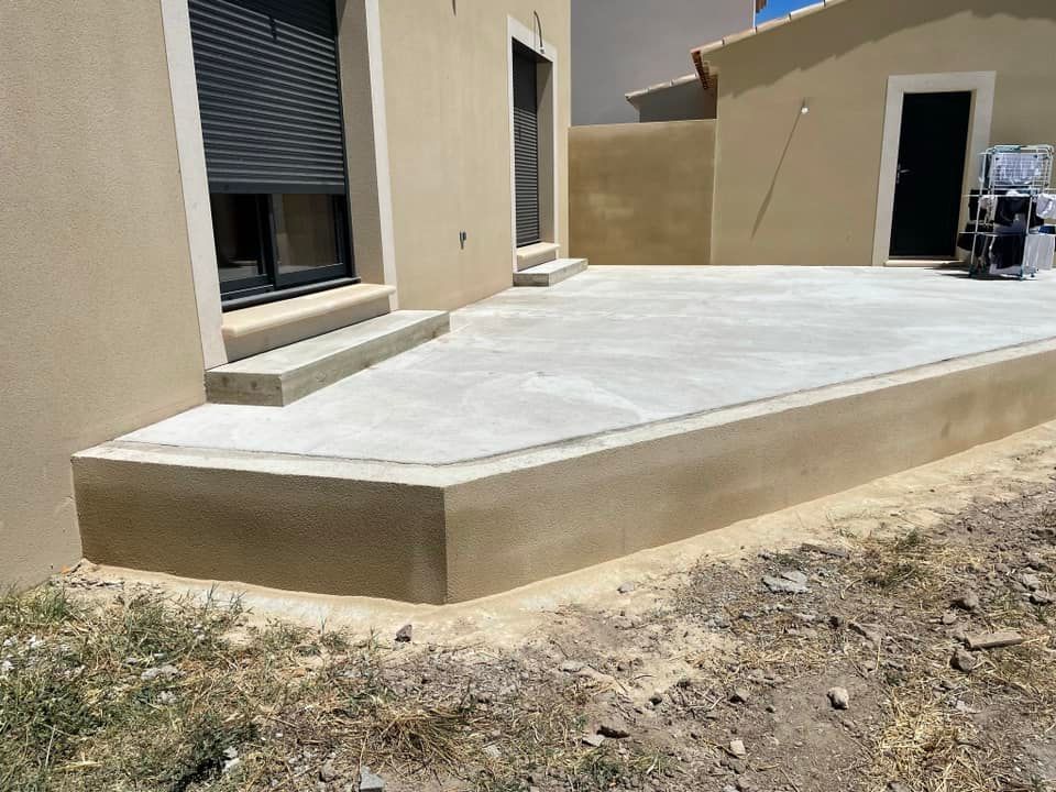 Aménagement d'une terrasse en béton