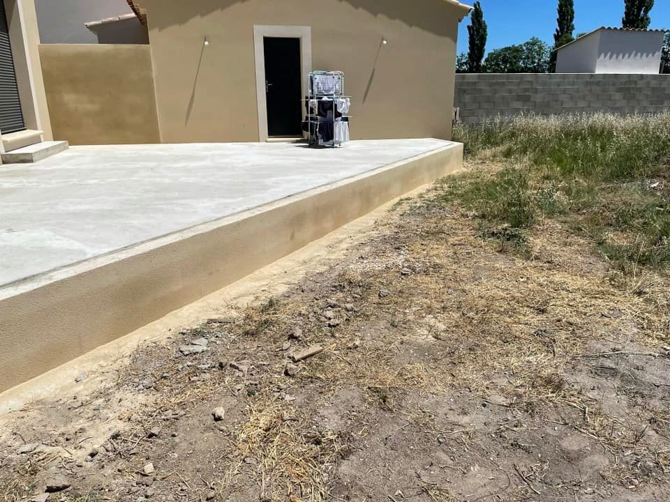 Terrasse après tems de séchage du béton