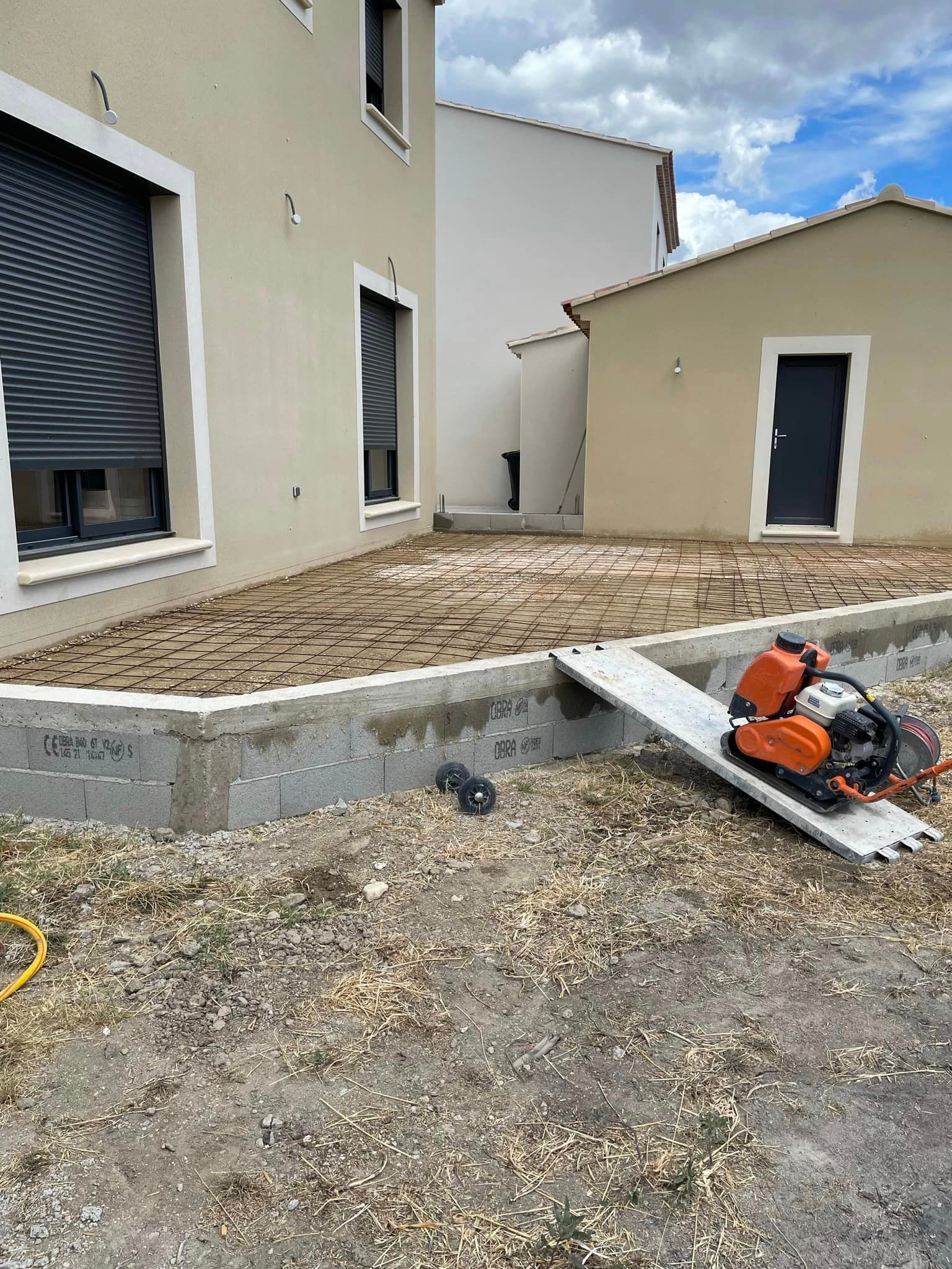 Terrasse montée avant coulage du béton