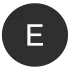 La letra e está en un círculo negro sobre un fondo blanco.