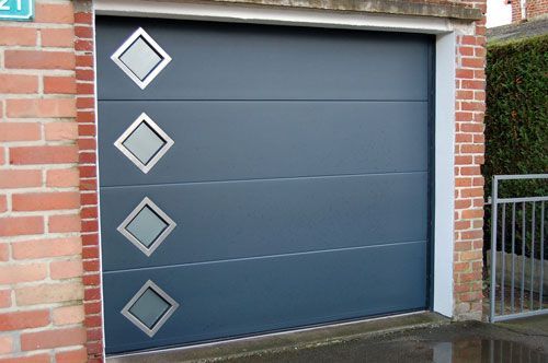 Garage baie vitrée losange