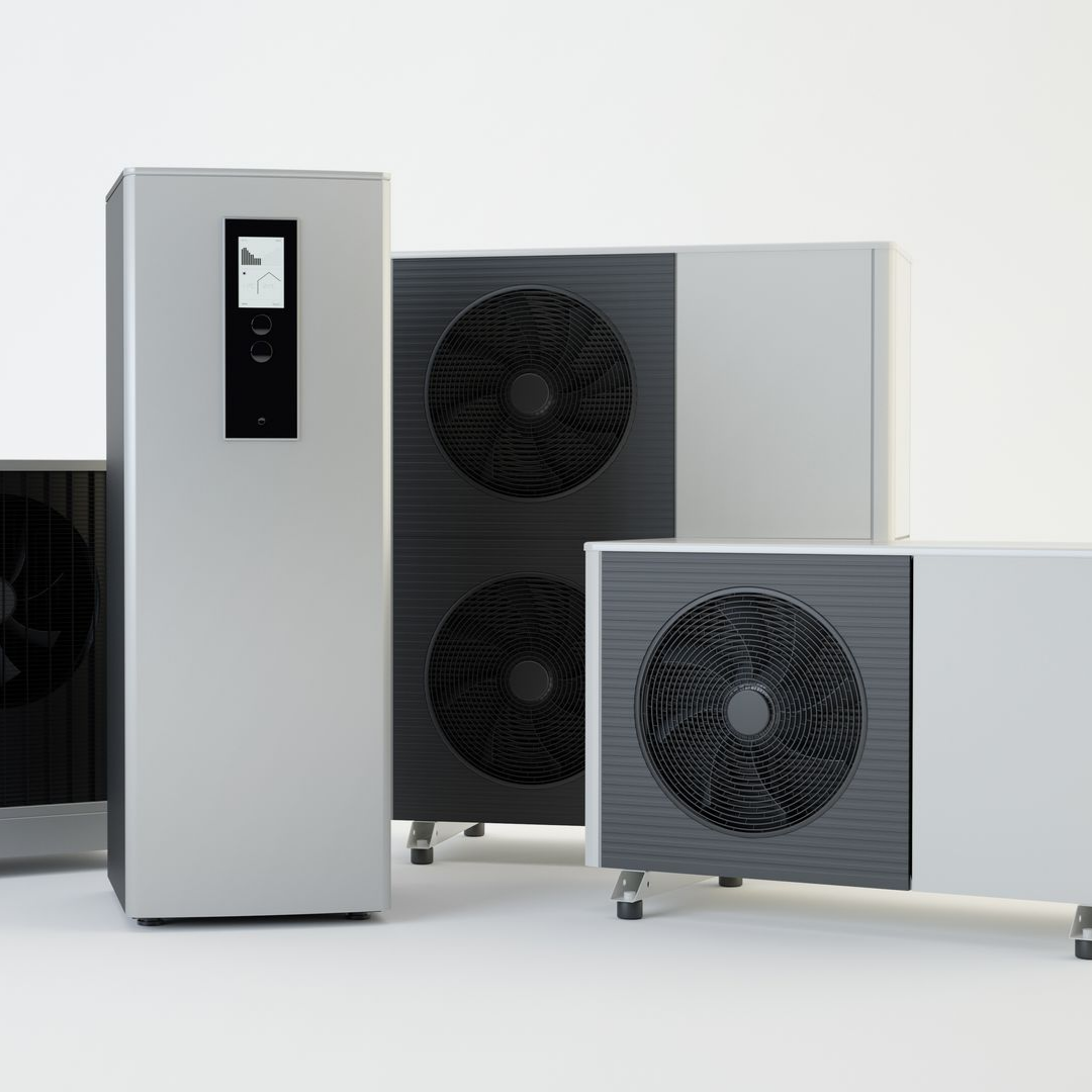 Une pompe à chaleur avec des unités extérieures.