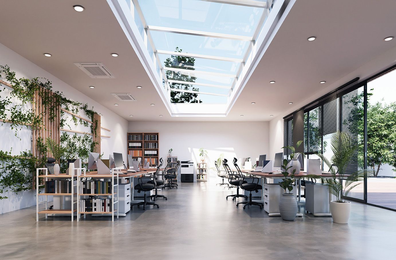 Climatisation gainable dans un bureau.