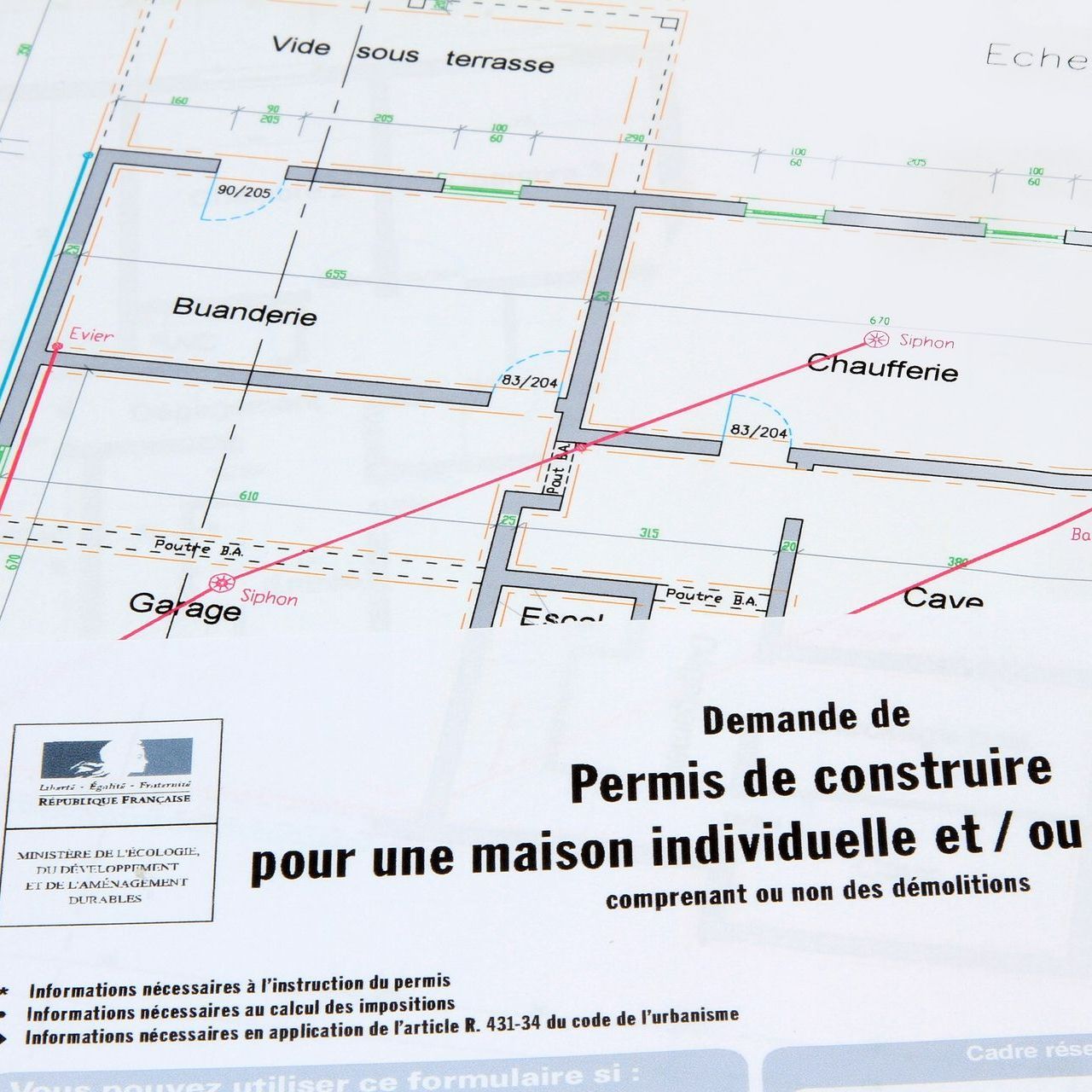 Document de demande de permis de constuire