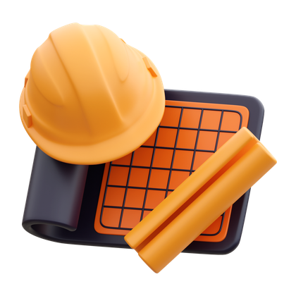 Un casque de chantier avec des plans