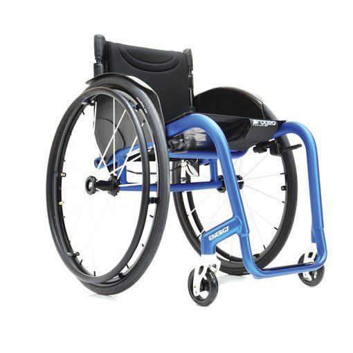 Fauteuil roulant pour personne âgée bleu et noir