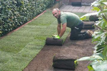 Verlegung von Rollrasen