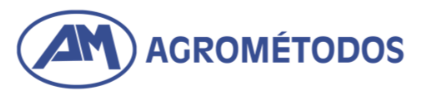 Logotipo de AGROMÉTODOS con monograma “AM” azul dentro de un óvalo.