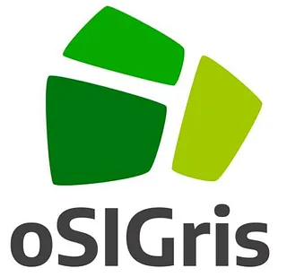 Logotipo de oSIRis con tres formas geométricas verdes sobre la palabra “oSIRis”.