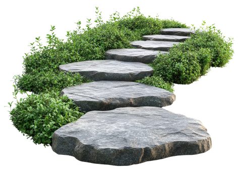 Un chemin en pierres.