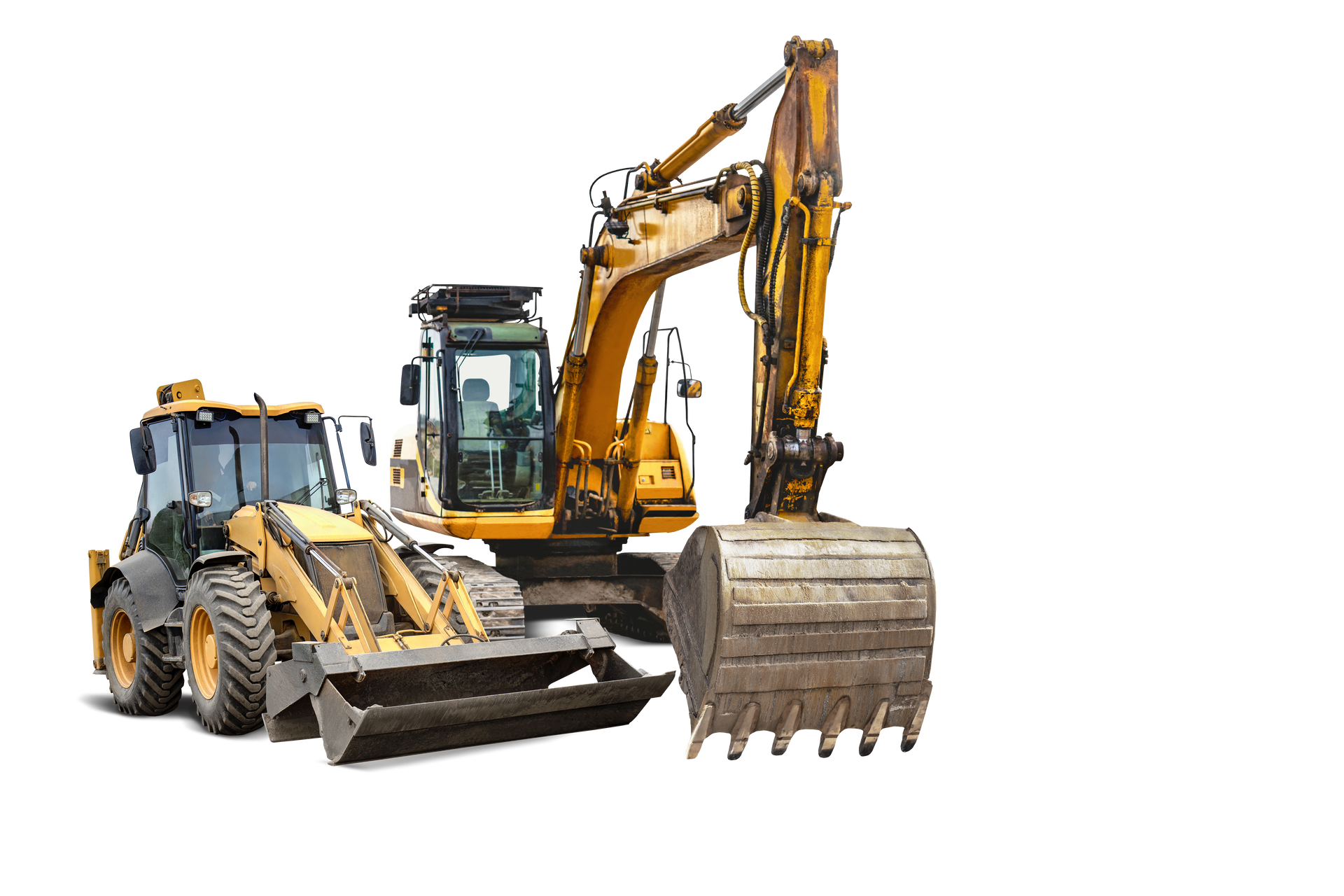 Des engins de terrassement.