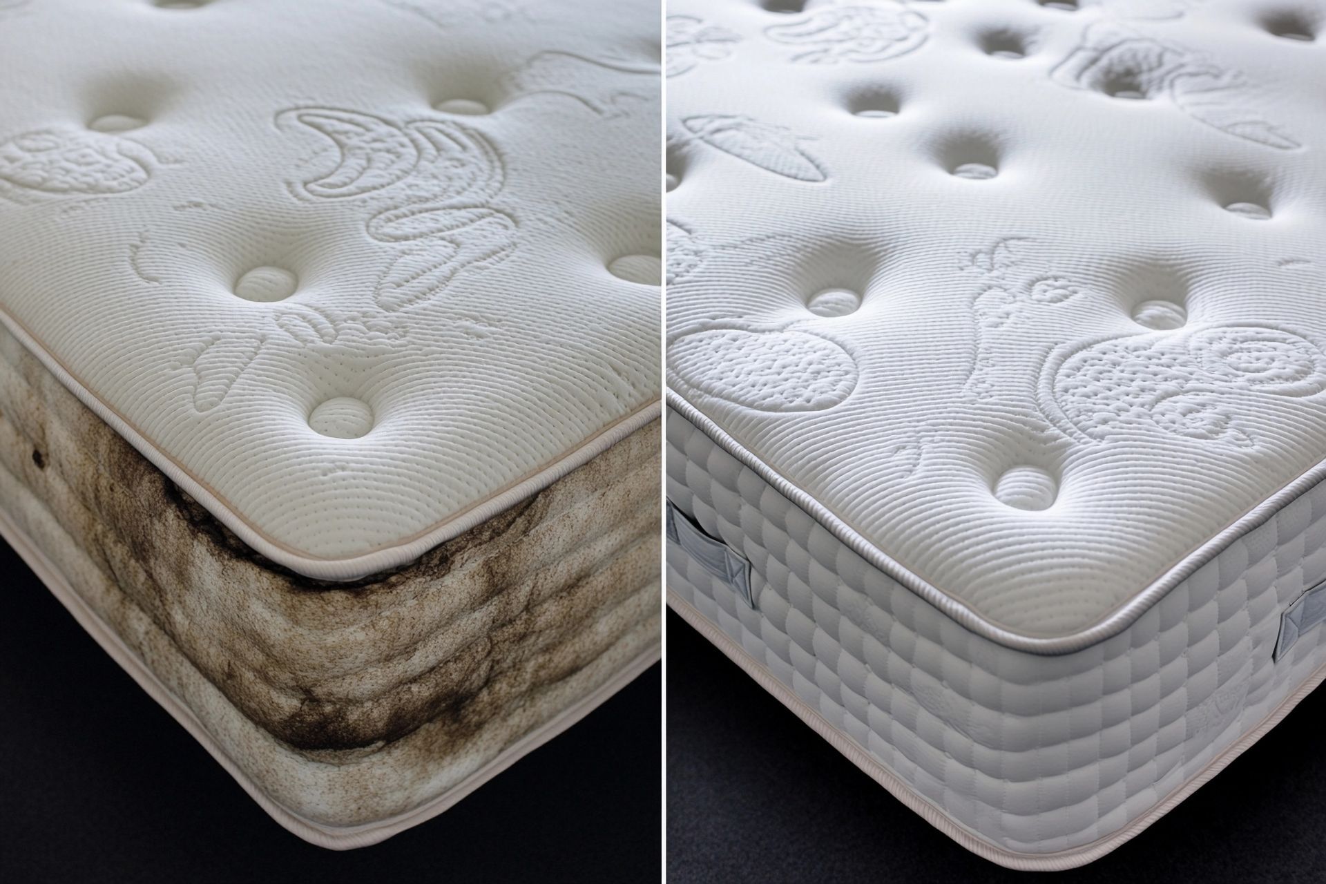Avant/Après un nettoyage de matelas.