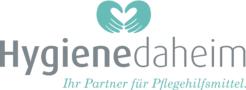 Das Logo von HygieneDaHeim zeigt zwei Hände, die ein Herz halten.