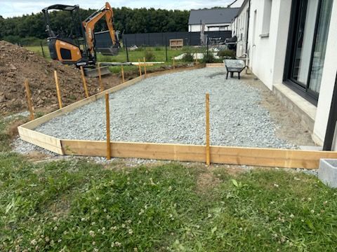 Création de la délimitation d'une terrasse pour un pavillon