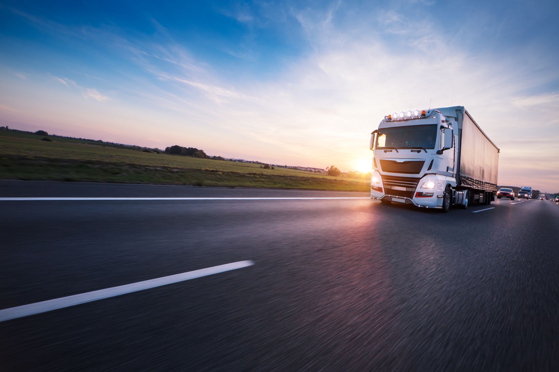 Camion qui avance droit devant lui