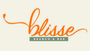 Logotipo naranja de “blisse” con “Brunch & Bar” sobre un fondo claro.