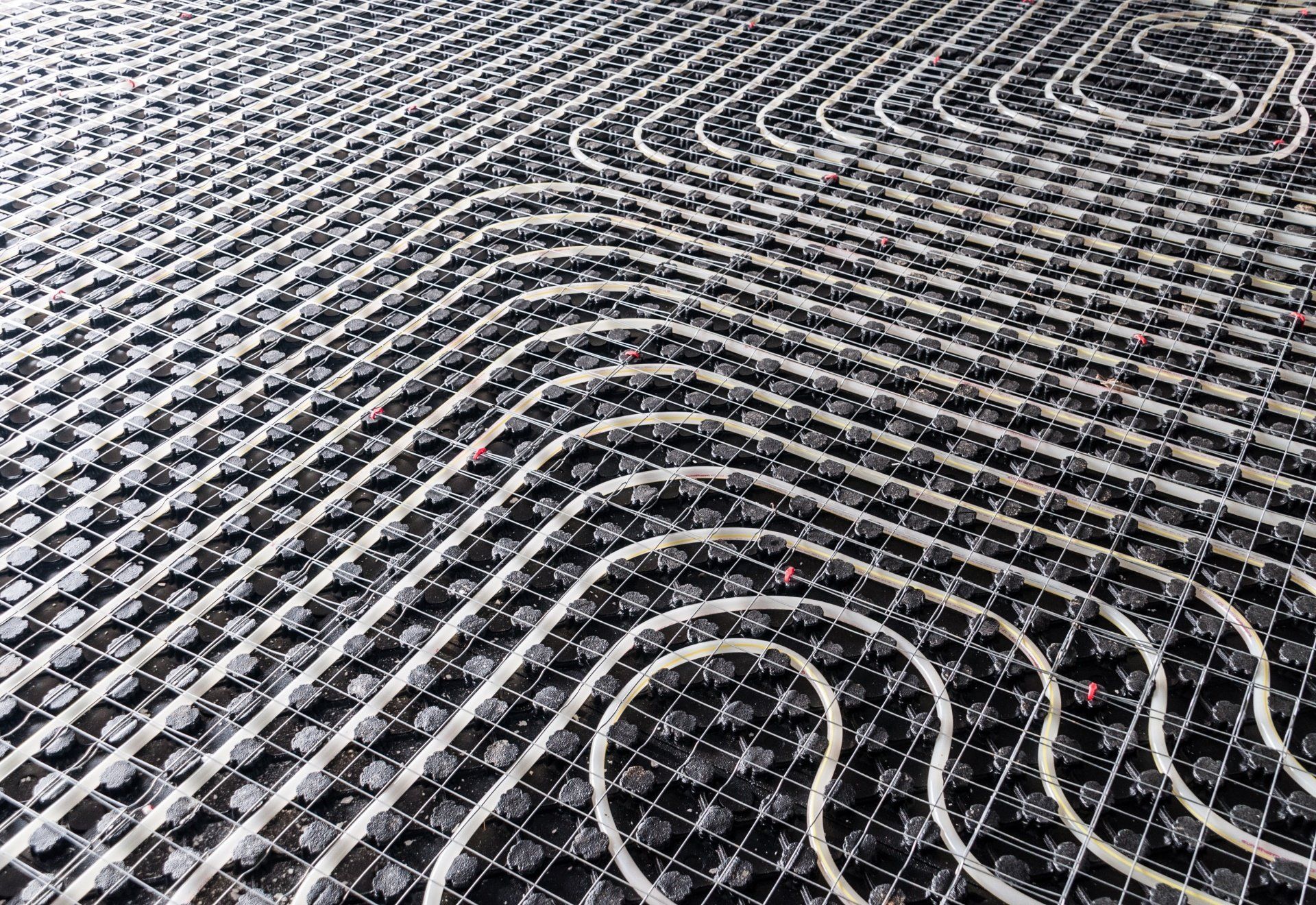 Chauffage au sol en cours d'installation