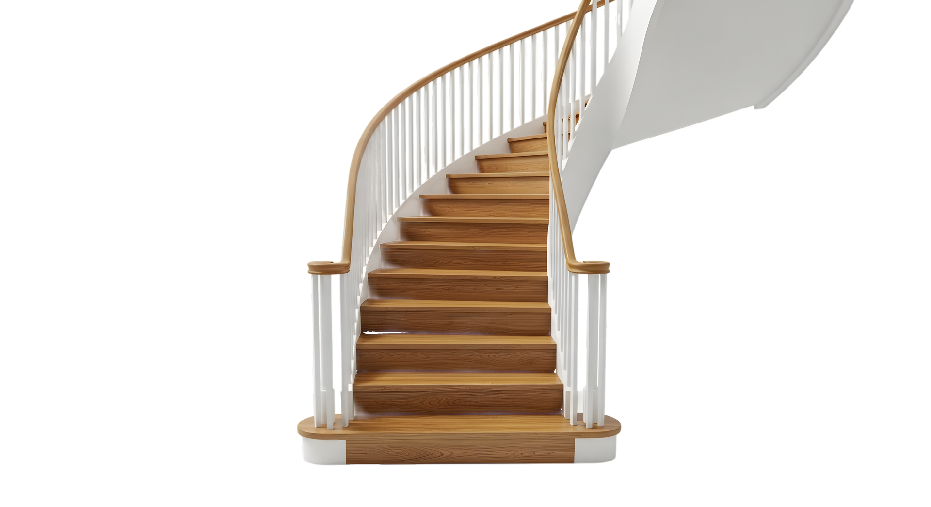 Escalier tournant en bois.