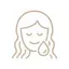 Un dibujo lineal del rostro de una mujer con una gota de agua en la oreja.