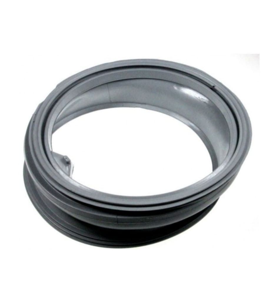 Anillo de junta de goma gris para puerta sobre fondo blanco