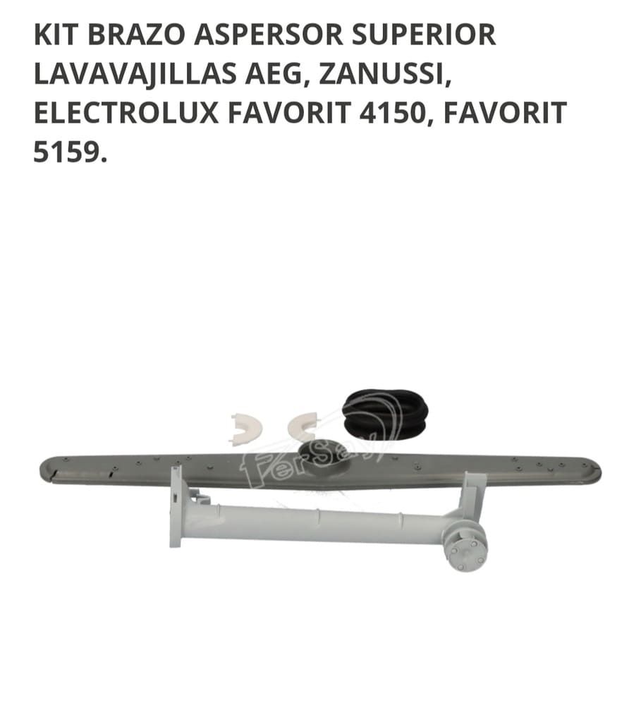 Kit brazo aspersor superior blanco y gris para lavavajillas Electrolux Favorit 4150/5159.