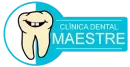 Un logotipo para la Clínica Dental Maestre con un diente sonriente.