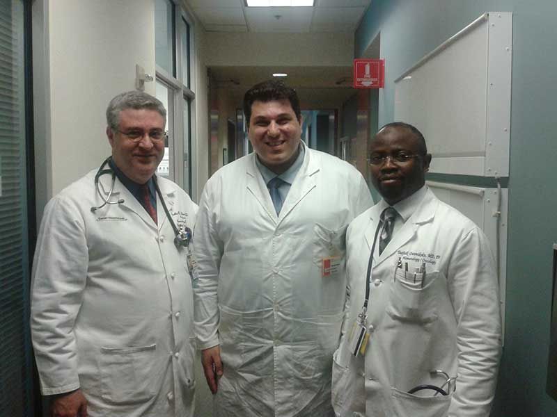 Με τον καθηγητή Fadlo Khury διευθυντή Ογκολογικής Κλινικής και τον καθηγητή Taofeek Owonikoko του Πανεπιστημίου Emory, Atlanta USA