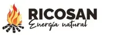 Un logotipo para ricosan energia natural con una imagen de un fuego.