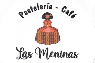 Logo for "Pastelería - Café Las Meninas" featuring a girl in a dress.