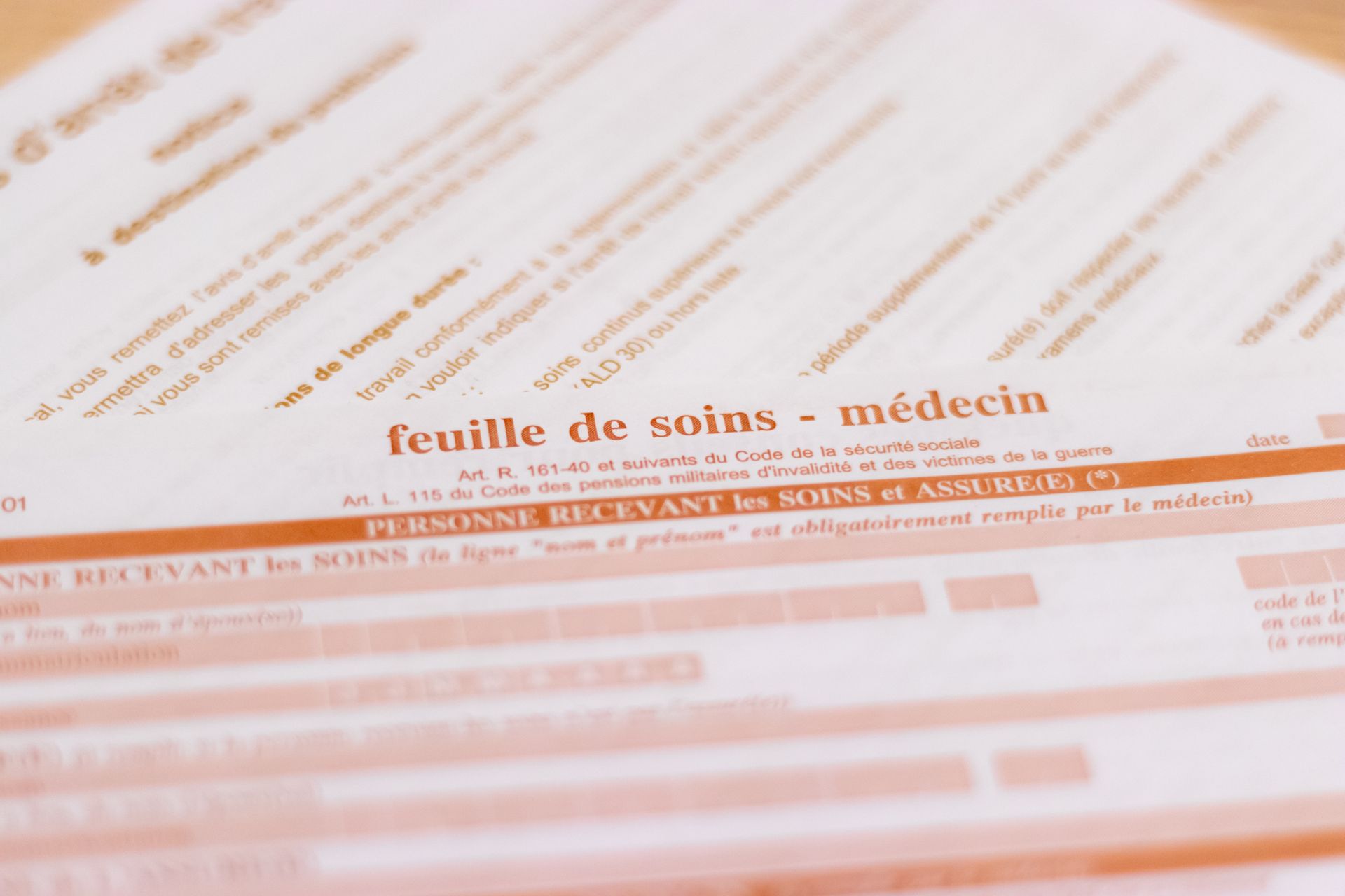 Une feuille de soins